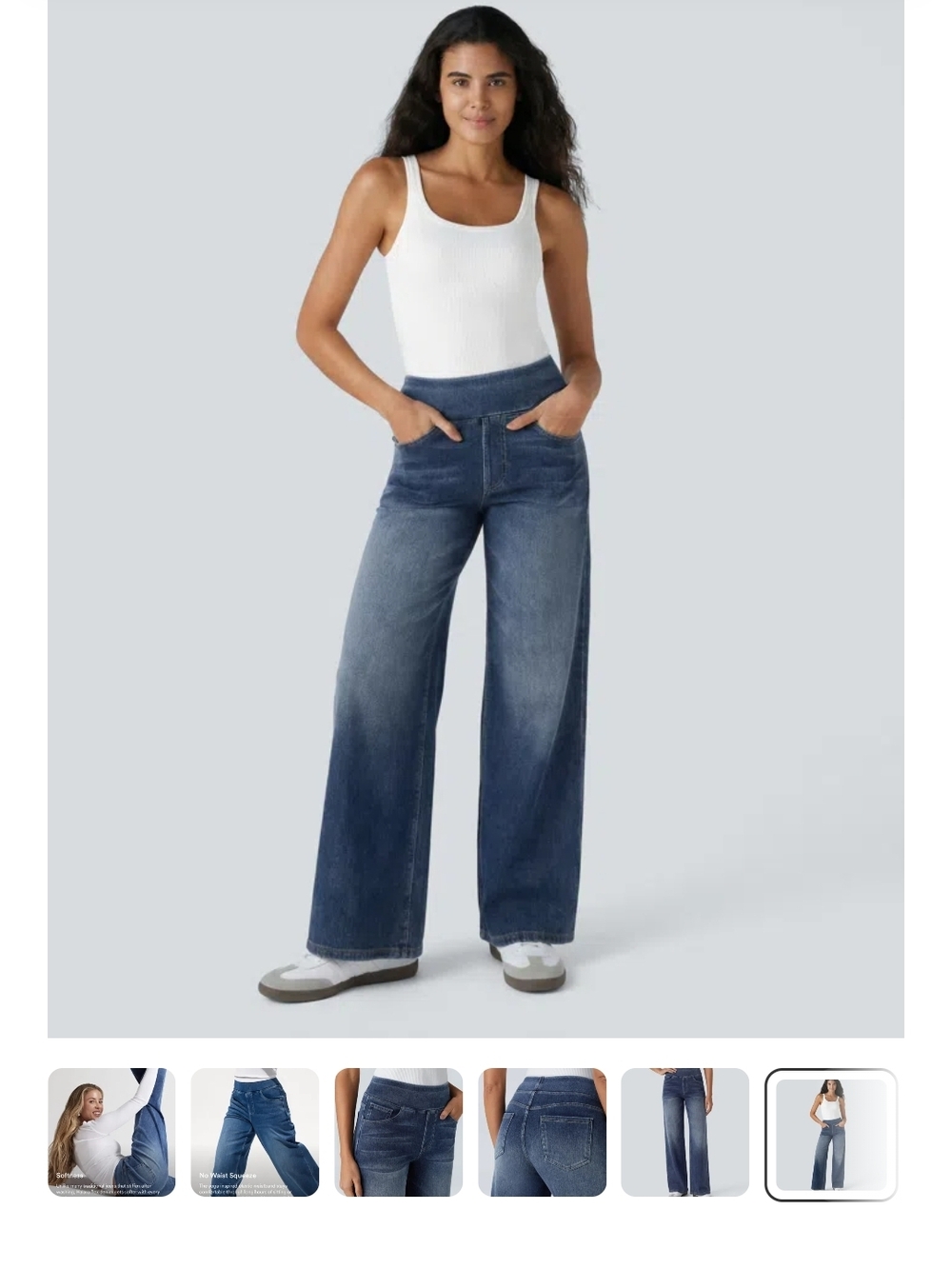 HALARA Women's High-Rise Wide Leg Jeans — Medium